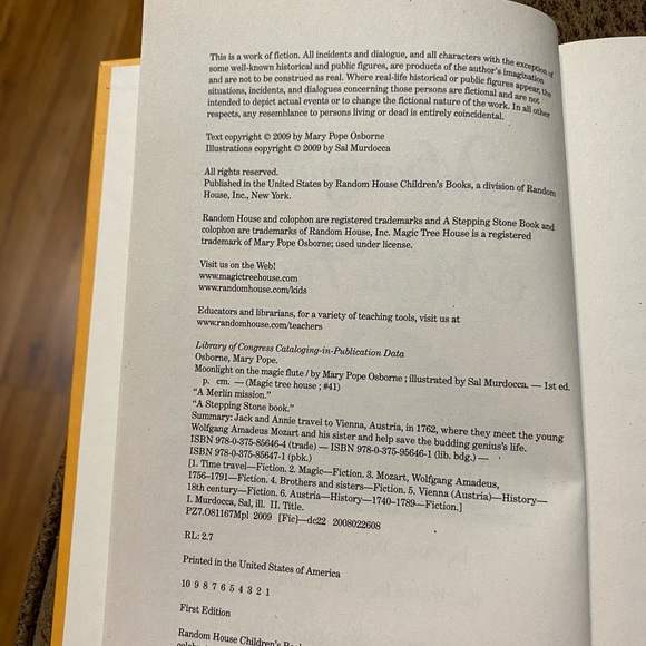 “Moonlight on the Magic Flute” Children’s Book Magic Tree House #41 - Picture 16 of 16